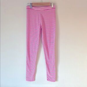 Crewcuts Pink and White Striped Full Length Leggings